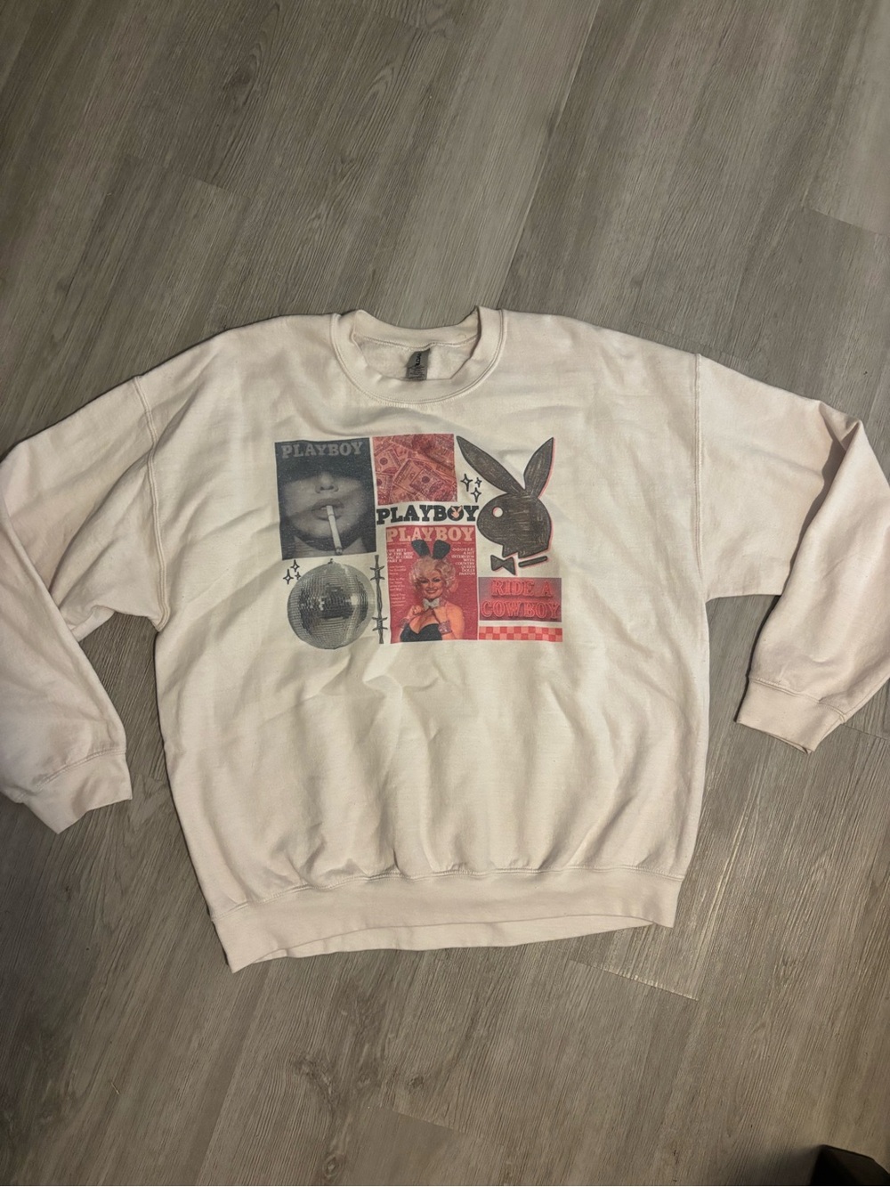Graphic PB Sweatshirt in Cream Size Medium